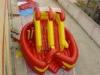 Red Large Inflatable Boat Obstacle Course With Bouncy Slide , EN14960