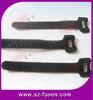 Black P-shape Velcro Hook And Loop Cable Ties OEM For Furniture / Houshold