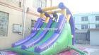 Custom 0.55 mm PVC / plato TM Inflatable Water Slide With Climber for aqua park