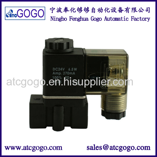 Mini plastic water gas air pneumatic solenoid valve directly acting 1/4" 1/8"