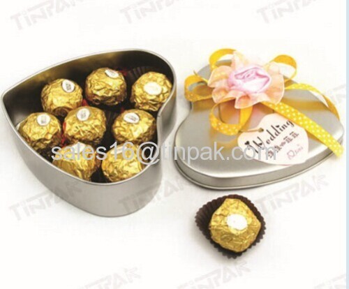 beautiful wedding gift tin box with ribbon