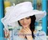 Handmade breathable Sinamay Organza Womens church hats for t - show