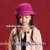 Winter / Autumn Red / Purple Kids Wool Felt Hats With Flower Fascinator