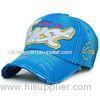 Blue Twill Monogrammed 58cm Cotton Baseball Caps With 3D Embroidered Logo