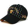 Plain Black Cotton Baseball Caps Hats With 6 Panels / Velcro Closure For Children