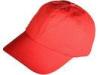 Plain Red Waxed Cotton Baseball Cap With Brass On The Back For Adjustment