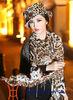 Occassion place Spring Leopard velvet top hat with flowers Adornment