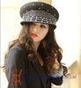 Eco - friendly Winter Women beret hats with Diamond Casing , custom