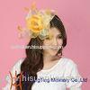 Yellow Ladies Leather / Organza sinamay head ornaments For Summer Party / Wedding