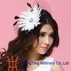 Summer Party / Wedding Black / White Leather Pretty fascinators With Black Net