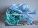 Blue Green Headpieces Wedding Craft Silk Flower Heads For Hat / Fascinator / Bag