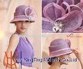Purple Black/White Fshion Ladies Sinamay Hat with unique Trimming