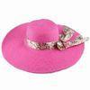 Ladies' Straw Hats, Broad-brimmed, with Silk Ribbon, Various Colors and Materials are Available