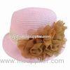 Women's Fashionable Straw Hat with Flower Design, Suitable for Activities in Sun