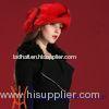 100% Polyester Red Russian Fur Hats for Occassion place / Horse Race place