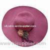 Wide Brim Women's Hat with Flower Braid, Suitable for Activities in Sun
