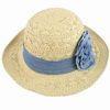 Ladies' Straw Hats, Made of Natural Bamboo, with Flowers Decoration, Can Print Logo