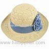 Ladies' Straw Hats, Made of Natural Bamboo, with Flowers Decoration, Can Print Logo