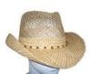 Summer Seagrass Fashion Womens Straw Cowboy Hats With Wooden Beads For Party, Beach