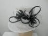 Fashion Beauty White Sinamay Ladies Hats With Combo Feather Flowers For Carnival
