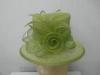 Breathable Green Sinamay Ladies Hat With Adjustable Sweatband , Coque Feathers Bow