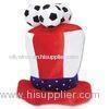 Contrasting Stitching America Soccer Fans Outdoor Cap Headwear With Three Balls On Top