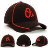 Black / Red Custom Flex Fit Hats Popular Skater Outdoor Baseball Team Hats