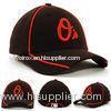 Black / Red Custom Flex Fit Hats Popular Skater Outdoor Baseball Team Hats