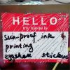 Custom high quality hot sale Hello my name is UV resistant sun proof ink printing vinyl eggshell stickers customized