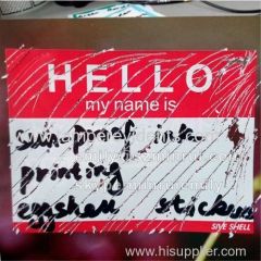 Custom high quality hot sale Hello my name is UV resistant sun proof ink printing vinyl eggshell stickers customized