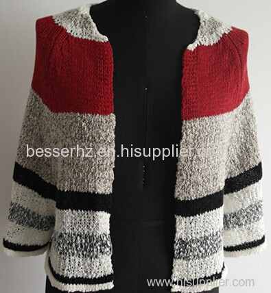 Fashion Stripe Lady Cardigan Sweater