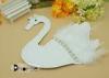 Handwork Sew On White Swan Beaded Appliques For Clothing with White Feather