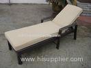 Outdoor Garden Sunlounger , Black Foldable Beach Lounge Chair