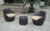 Dark Brown Resin Wicker Obelisk Chair , Rattan Bullet Sofa Set