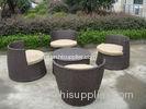 Brown Resin Wicker Bullet Sofa Set , Steel Frame Obelisk Sofa Set