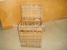 Hand-Woven Brown Poly Rattan Storage Boxes For Bedroom / Storeroom