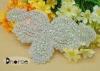 Handmade Silver Diamond Beaded Rhinestone Applique For Bridal Veil