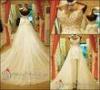 Sheath Lace Detachable Chapel Train Wedding Dresses with Swarovski Crystal Bow