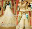 Sheath Lace Detachable Chapel Train Wedding Dresses with Swarovski Crystal Bow
