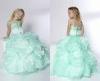 Ball Gown Spaghetti Pick-Ups Floor Length Little Girl Pageant Dresses With Beads