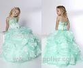 Ball Gown Spaghetti Pick-Ups Floor Length Little Girl Pageant Dresses With Beads