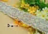 Beaded Pearl Crystal Rhinestone Belt , Rhinestone Trim By The Yard