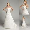 Custom Graceful Pleated Satin Strapless Wedding Gowns in Ivory , Red , Pink