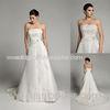 Organza Beaded Lace Bridesmaid Wedding Dresses Court Train for Autumn , Spring