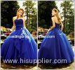 Summer / Spring Organza Colorful Quinceanera Dresses with Beaded Sash in Blue