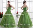 Green Strapless Beautiful Princess Themed Quinceanera Dresses with Open Back