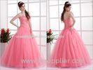 Romantic Pink Princess Quinceanera Dresses Beaded Sequins for Girls