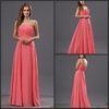 Chiffon Sweetheart Neckline Ball Gown Bridesmaid Dresses with Sash in Watermelon