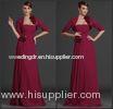 High End Chic 2 Piece Mother Of The Bride Gowns with Top Jacket , Wine Red