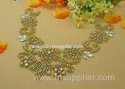 Handmade Flower Design AB Custom Rhinestone Appliques For Evening Dress